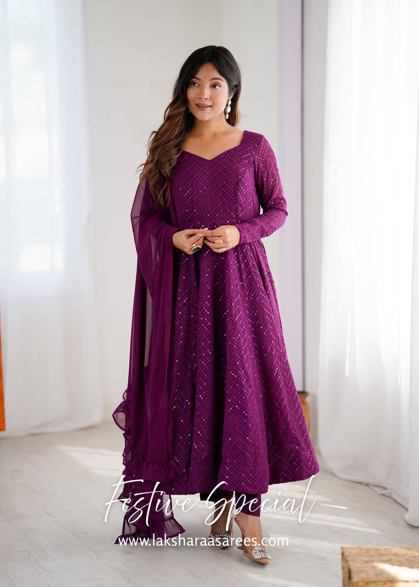 Premium Purple Anarkali Suit
