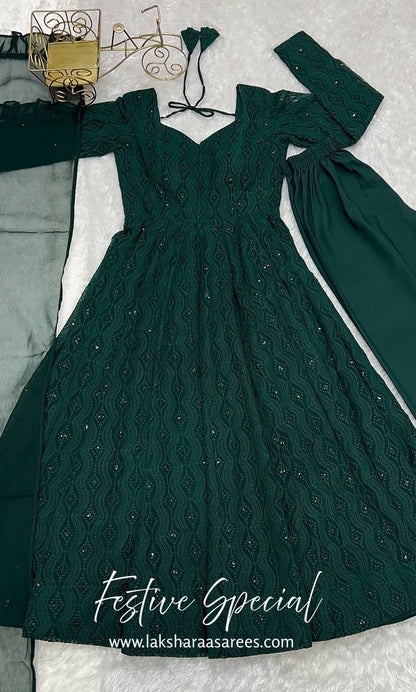 Premium Green Anarkali Suit