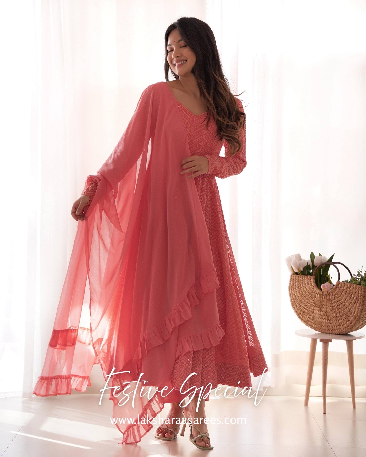 Premium Baby Pink Anarkali