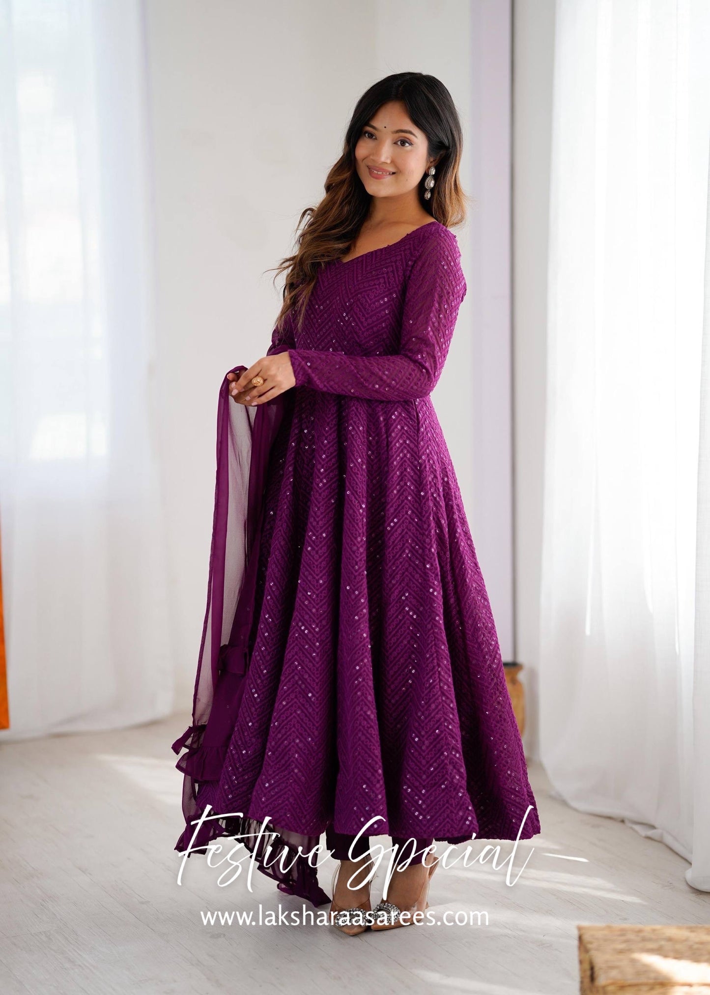 Premium Purple Anarkali Suit