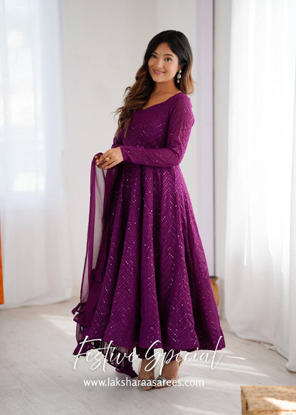 Premium Purple Anarkali Suit