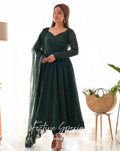 Premium Green Anarkali Suit