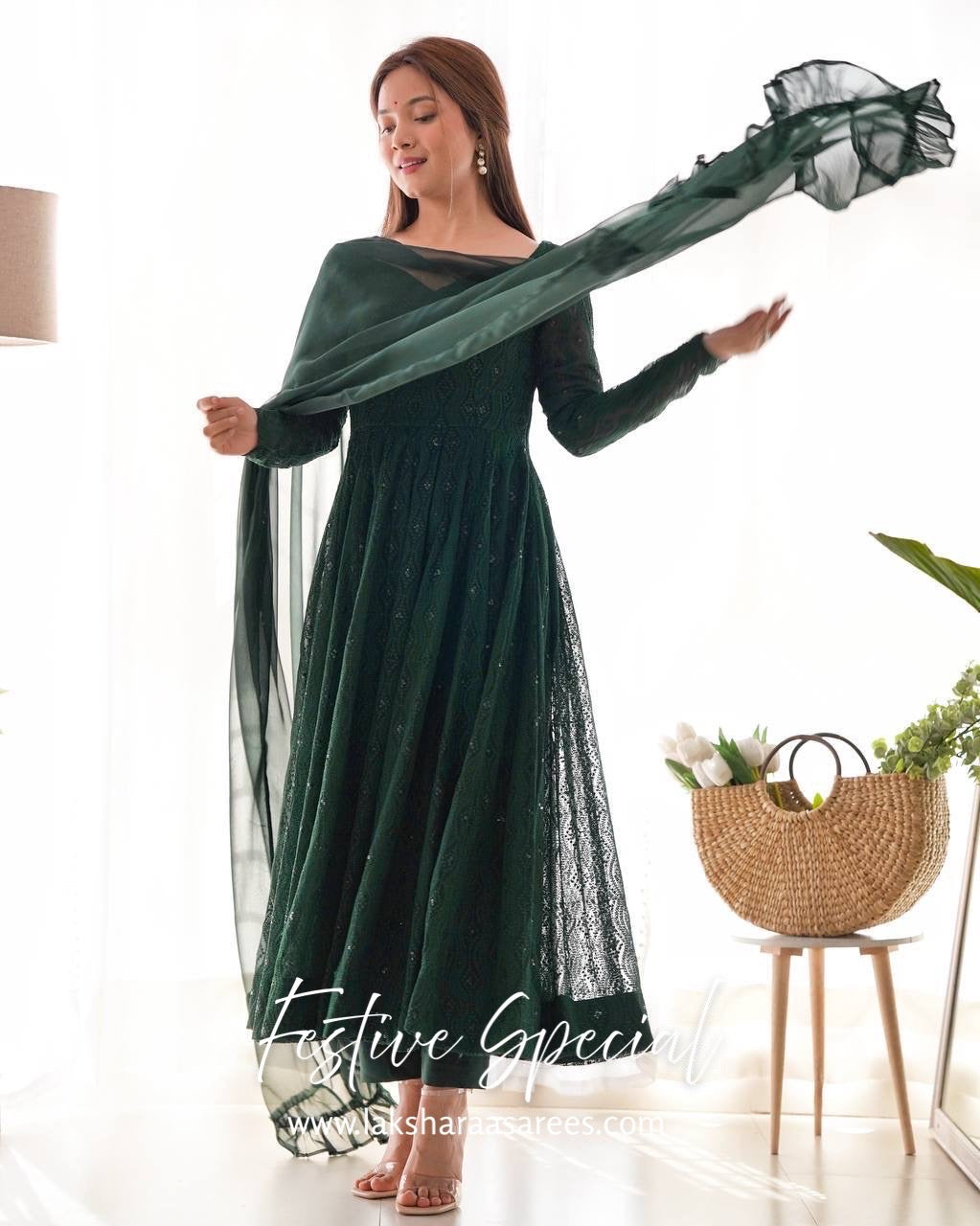 Premium Green Anarkali Suit