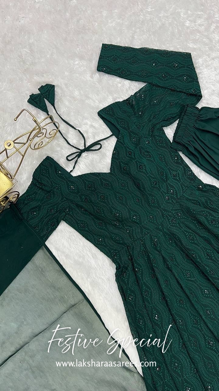 Premium Green Anarkali Suit