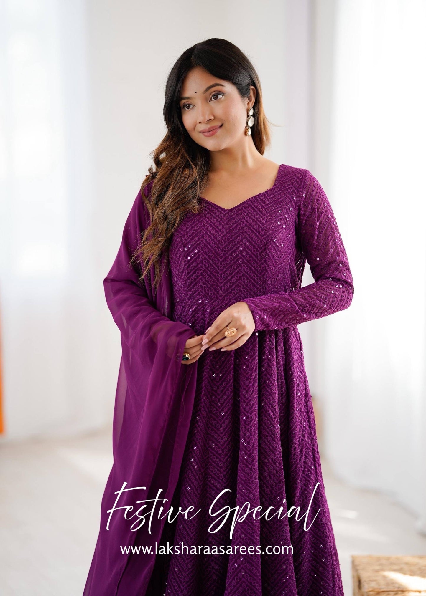 Premium Purple Anarkali Suit