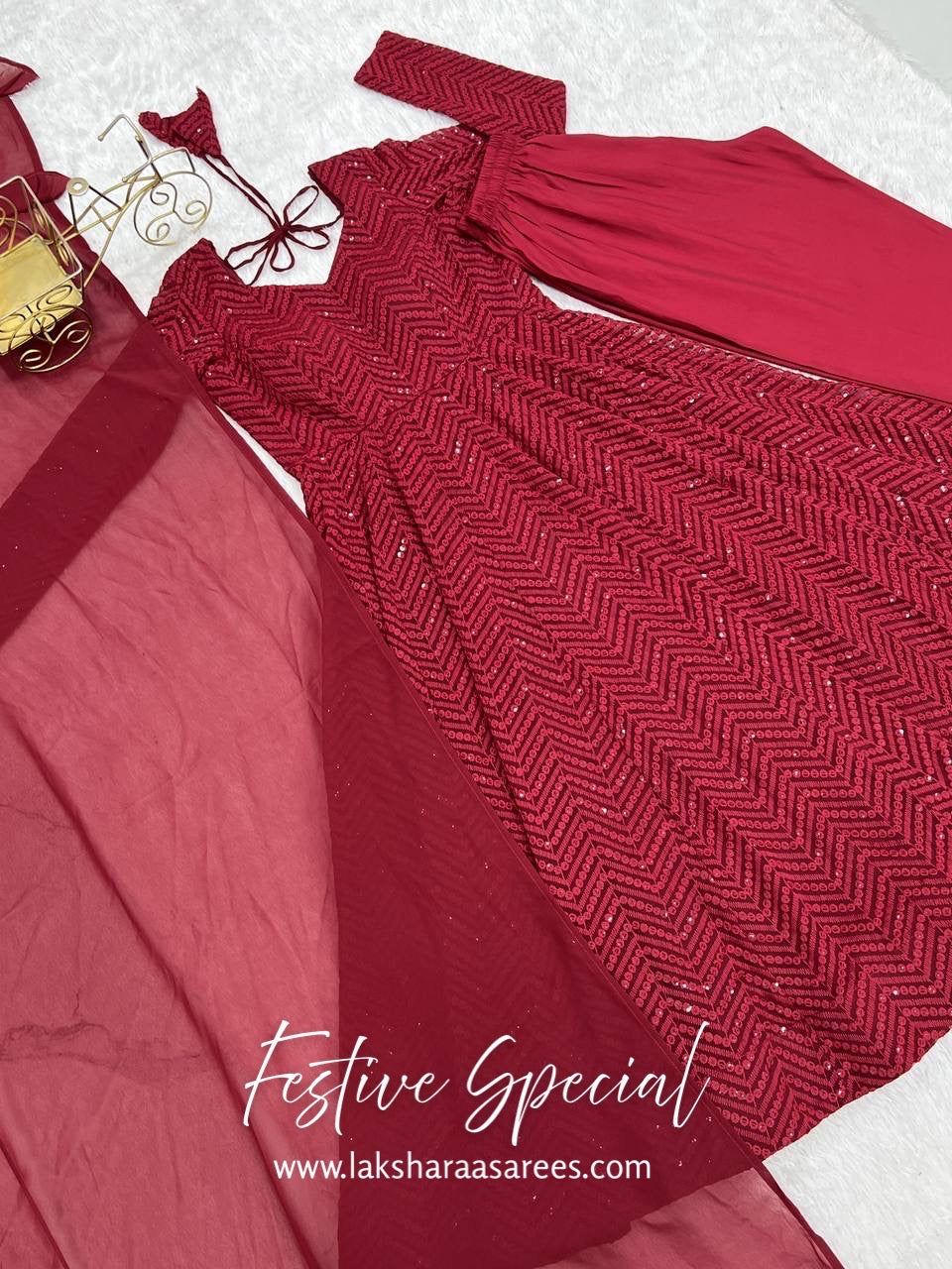 Premium Red Anarkali Suit