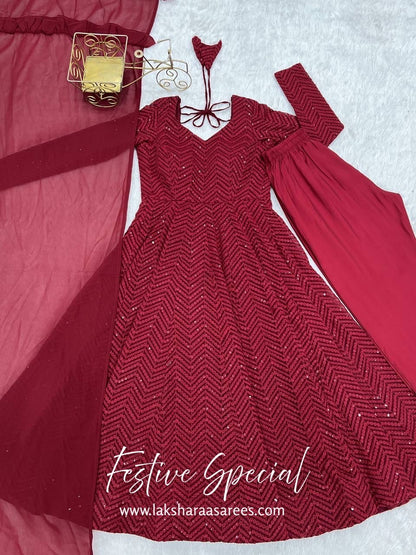 Premium Red Anarkali Suit