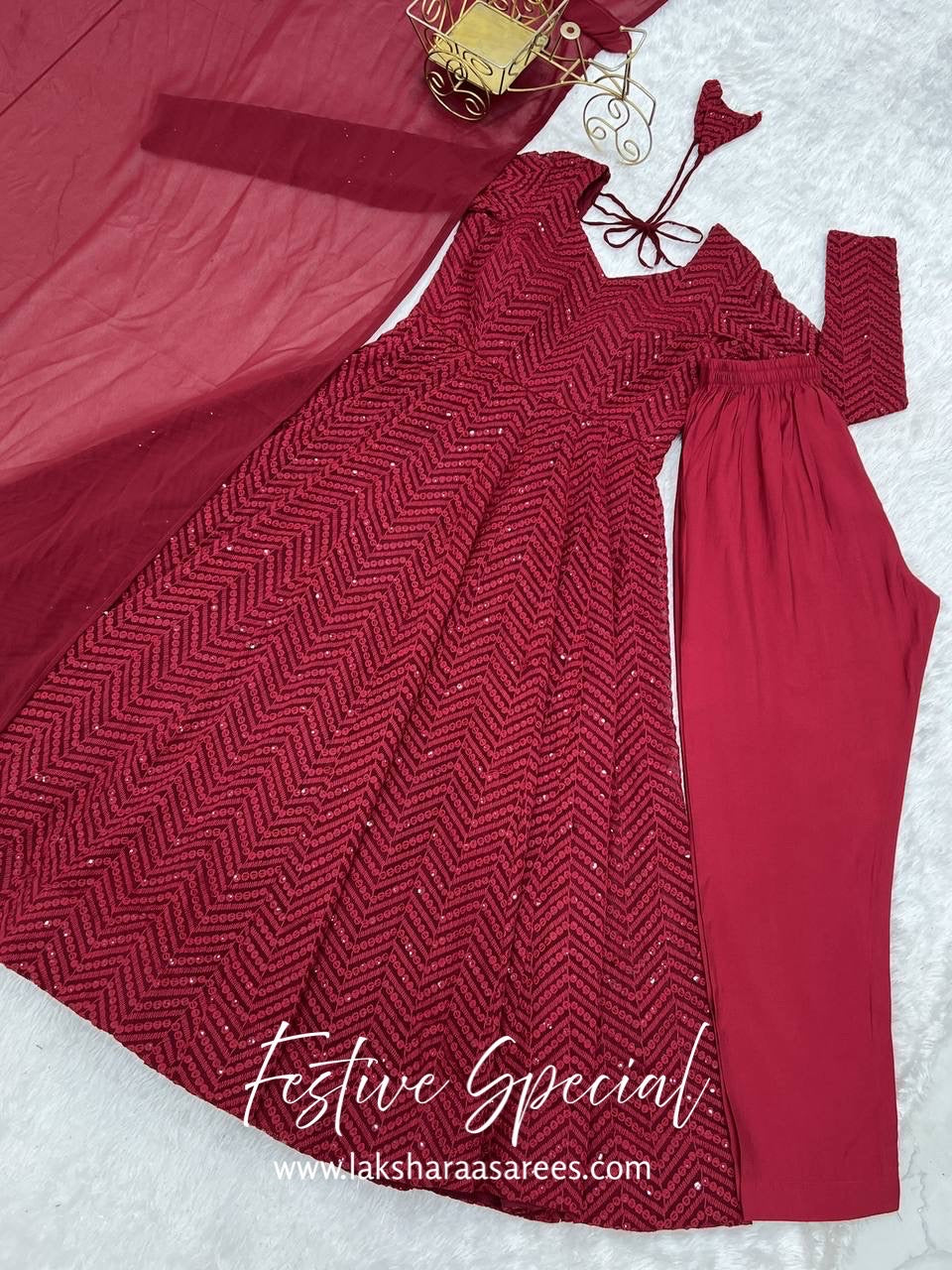 Premium Red Anarkali Suit