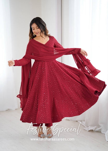 Premium Red Anarkali Suit