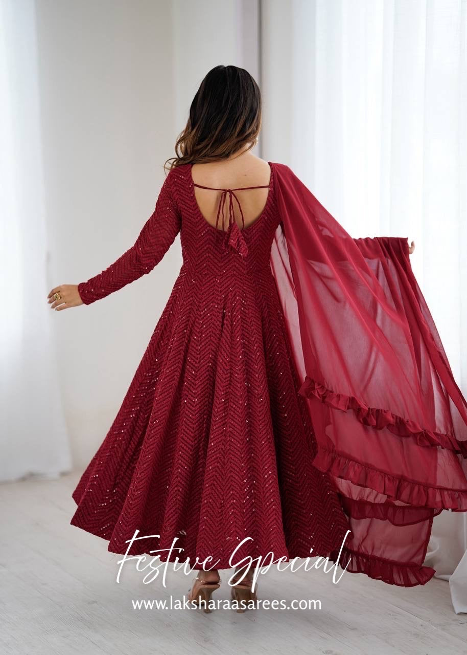 Premium Red Anarkali Suit
