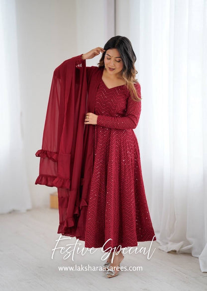Premium Red Anarkali Suit