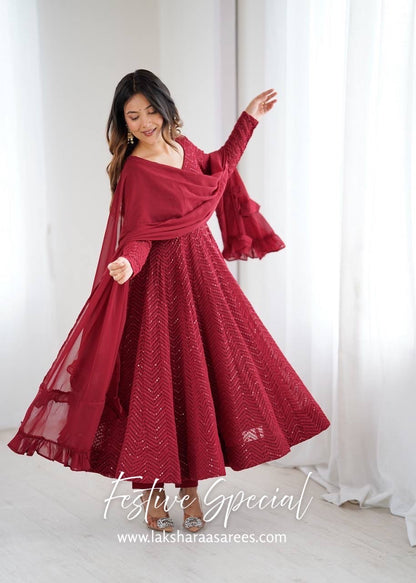 Premium Red Anarkali Suit