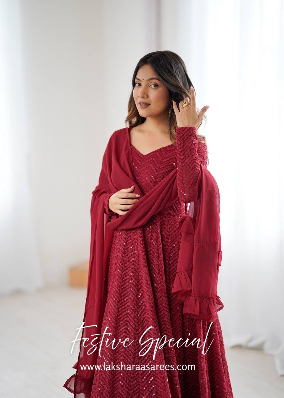 Premium Red Anarkali Suit