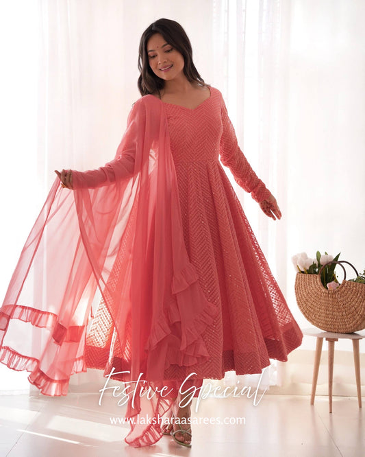 Premium Baby Pink Anarkali
