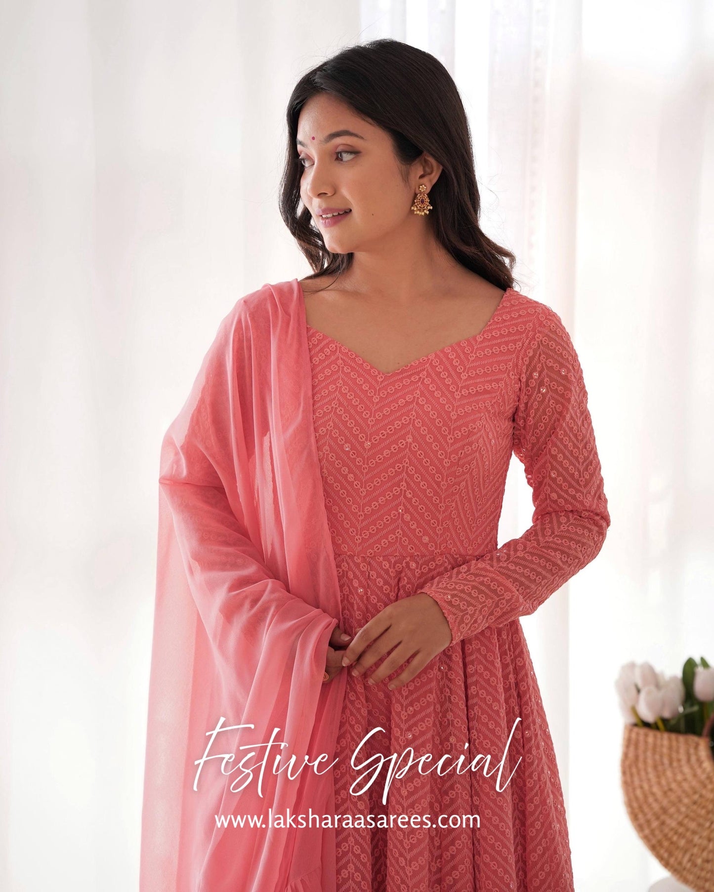 Premium Baby Pink Anarkali
