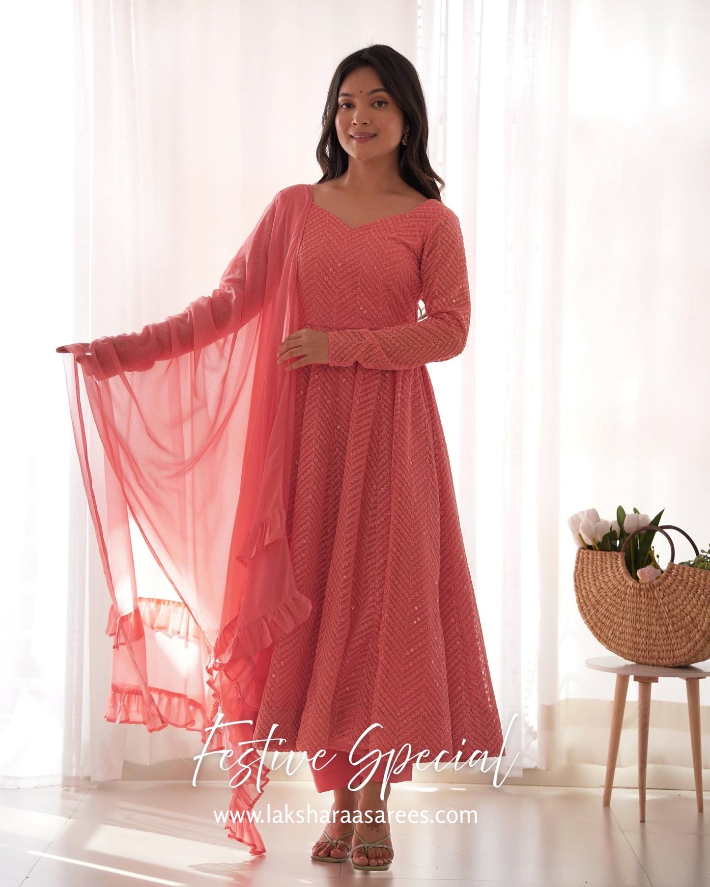 Premium Baby Pink Anarkali
