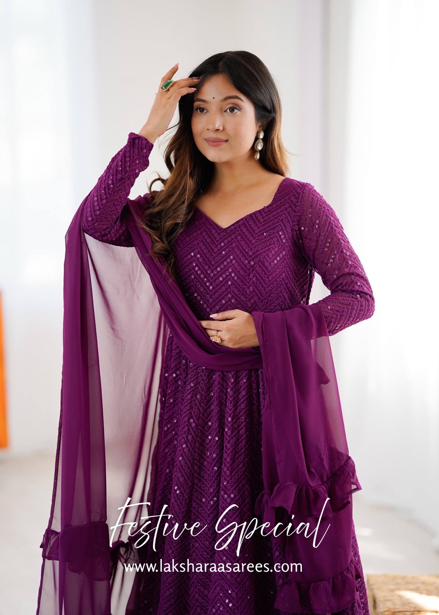 Premium Purple Anarkali Suit
