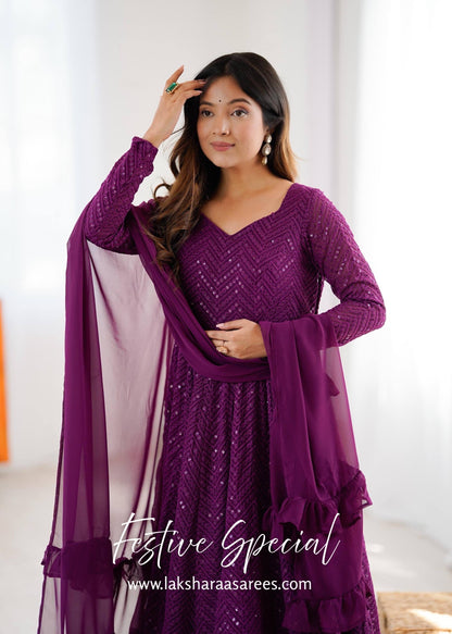 Premium Purple Anarkali Suit