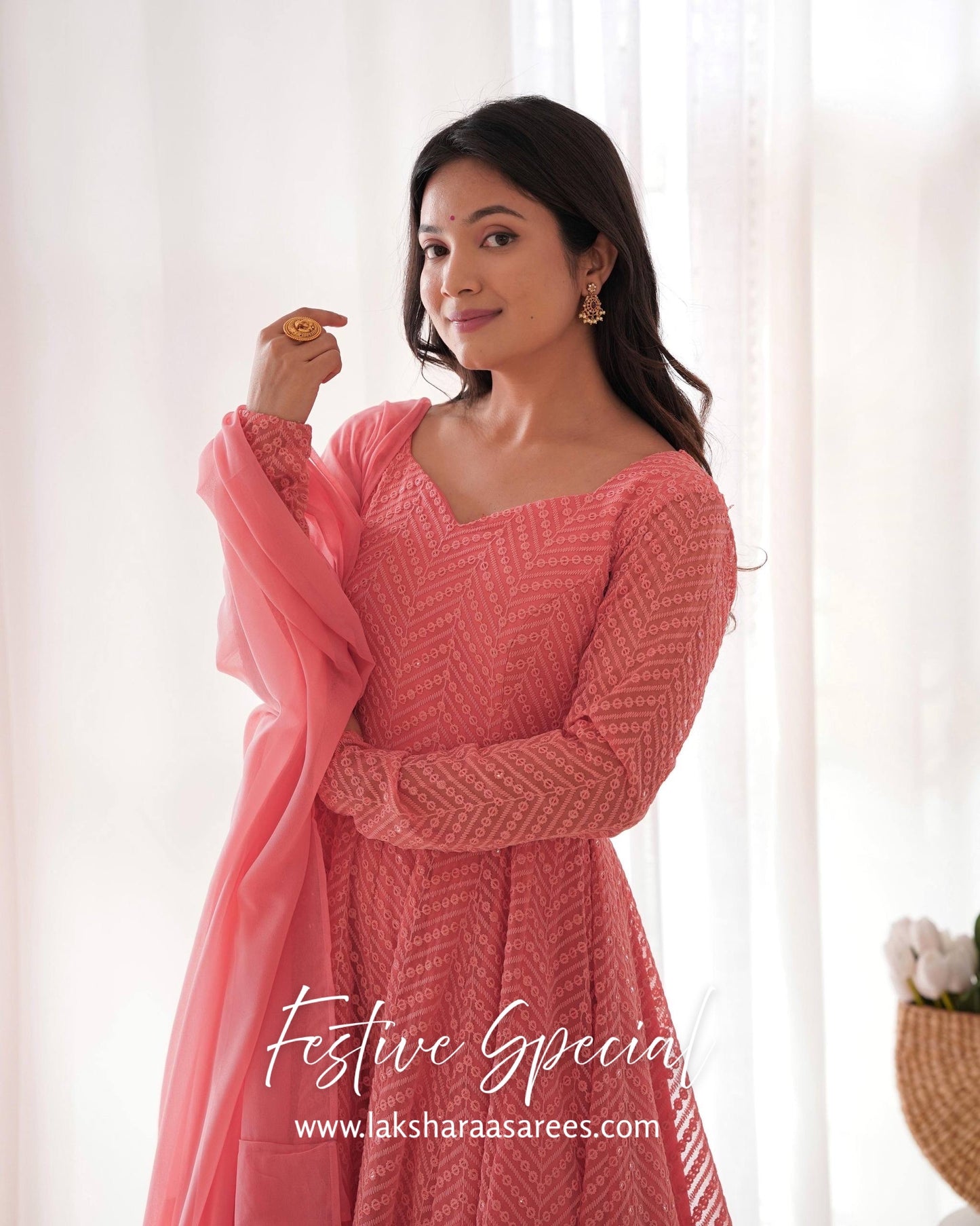 Premium Baby Pink Anarkali