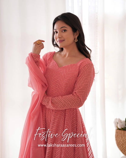 Premium Baby Pink Anarkali