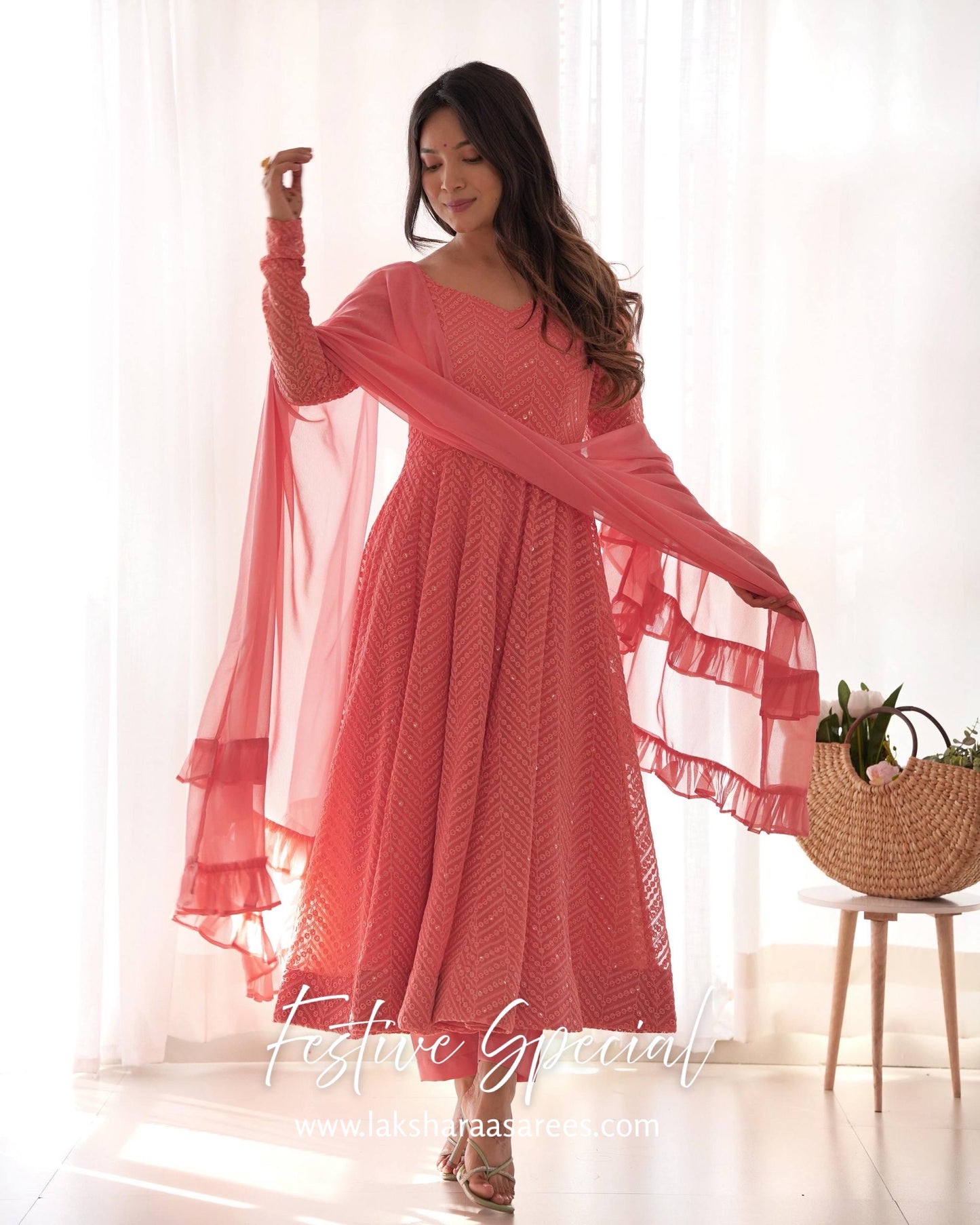 Premium Baby Pink Anarkali
