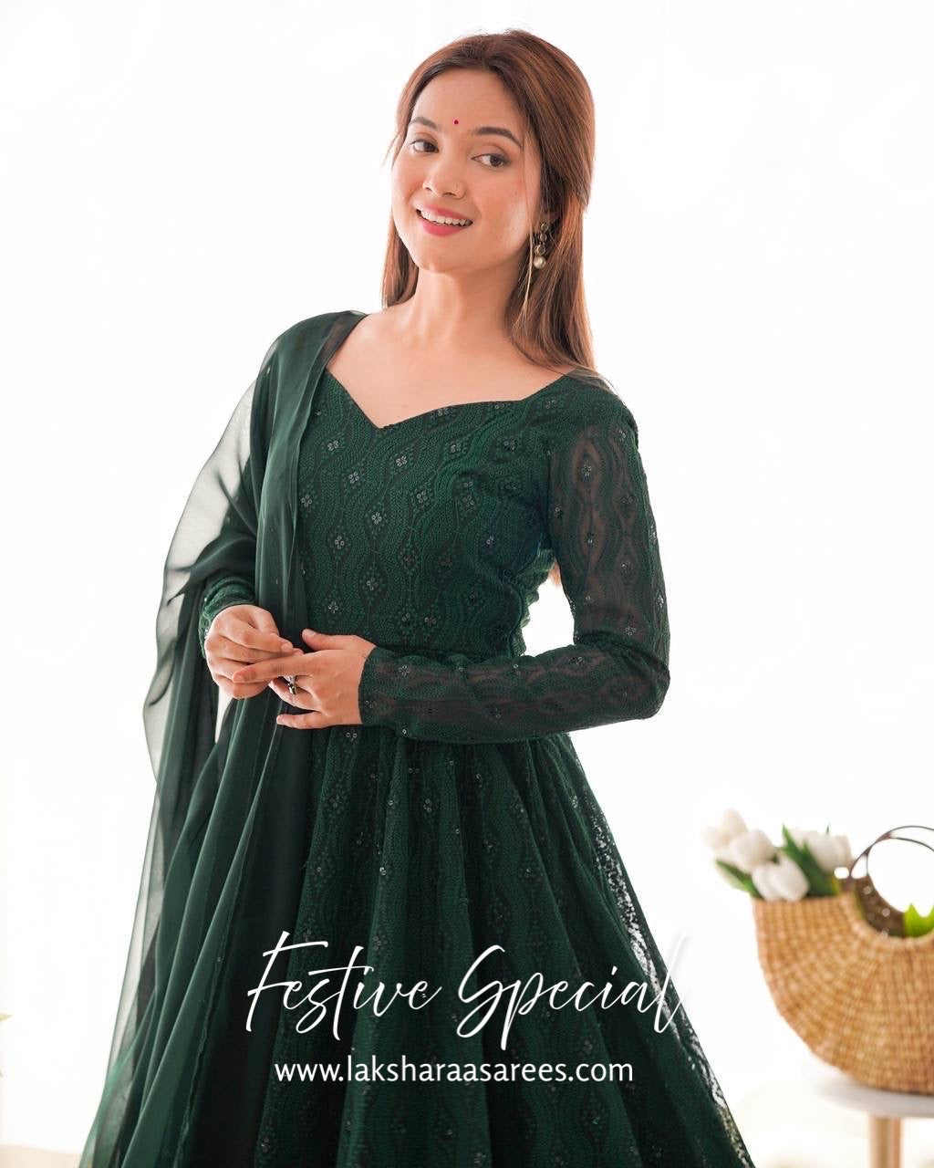 Premium Green Anarkali Suit