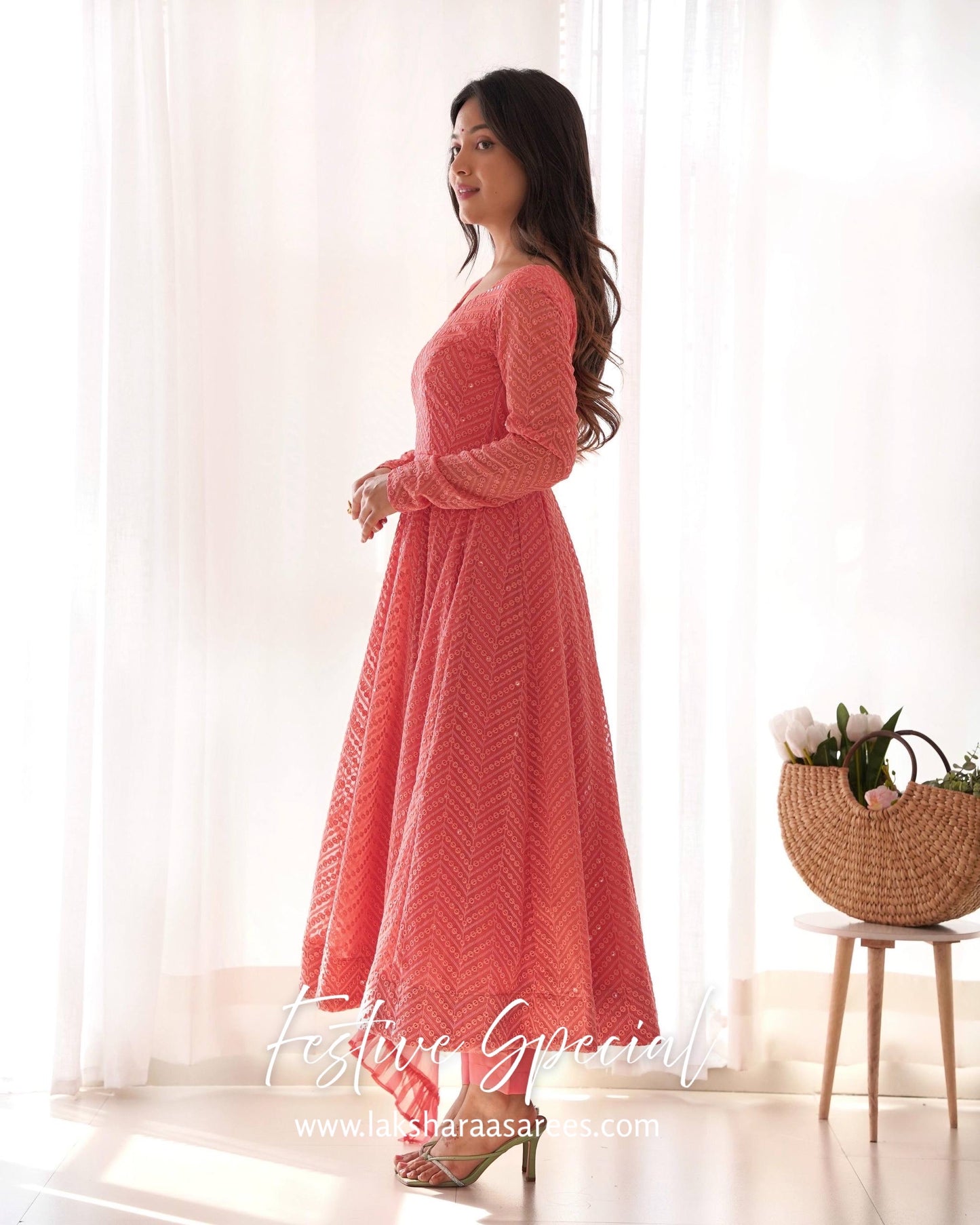 Premium Baby Pink Anarkali