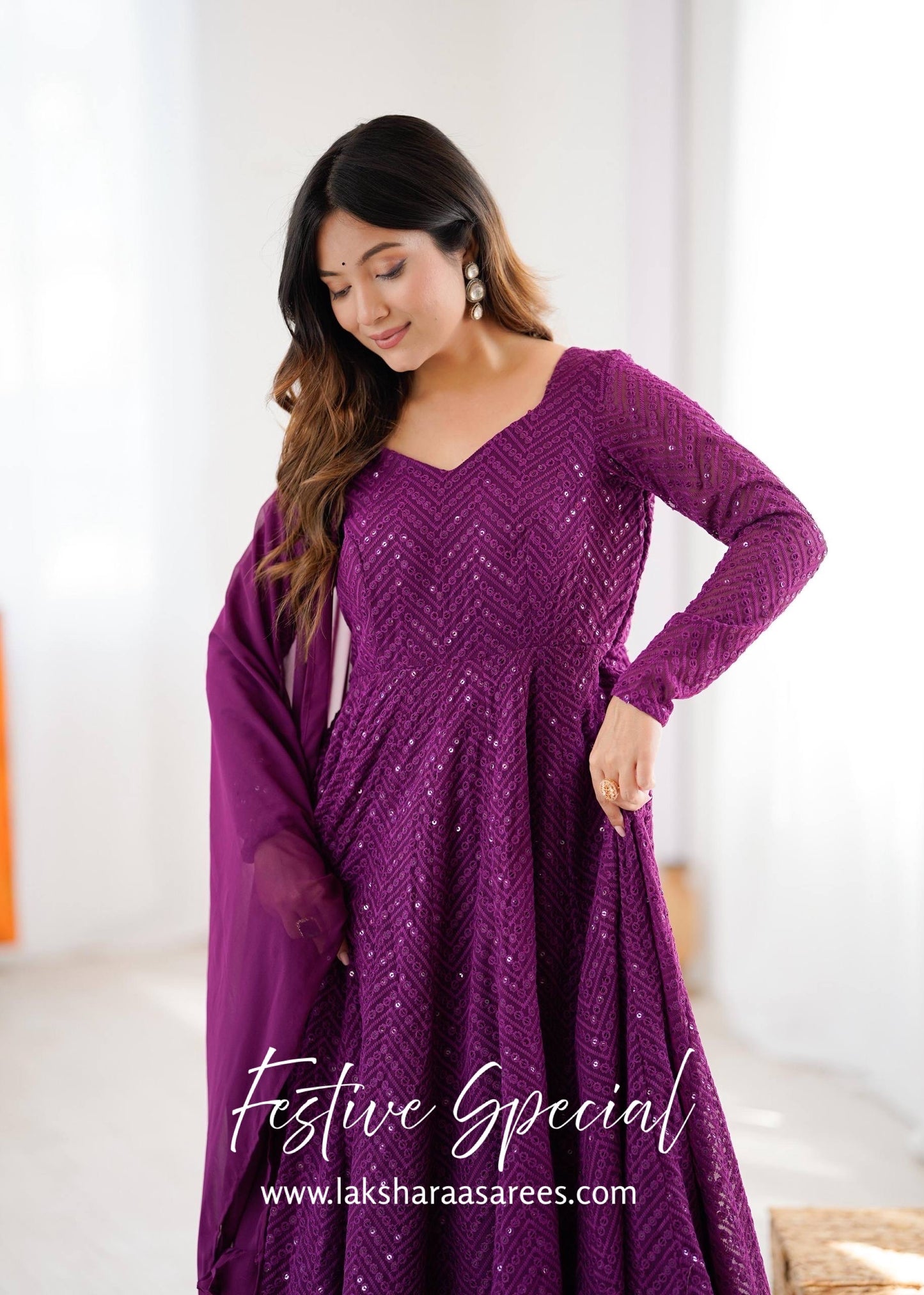 Premium Purple Anarkali Suit