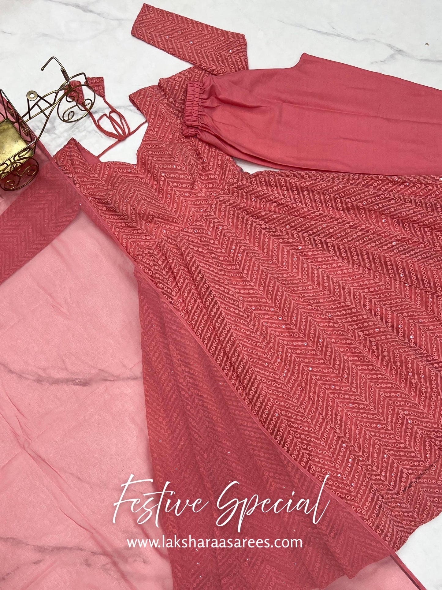 Premium Baby Pink Anarkali