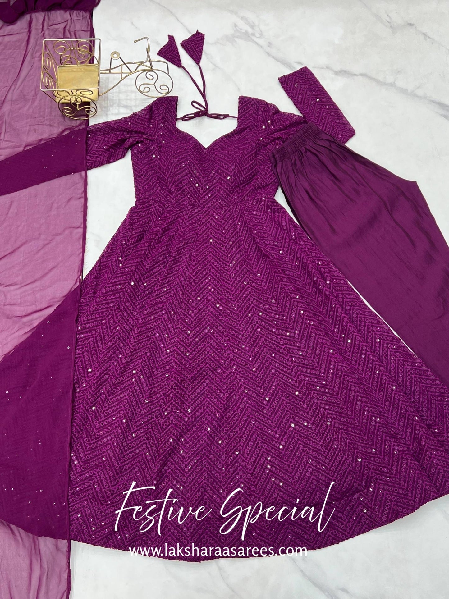 Premium Purple Anarkali Suit