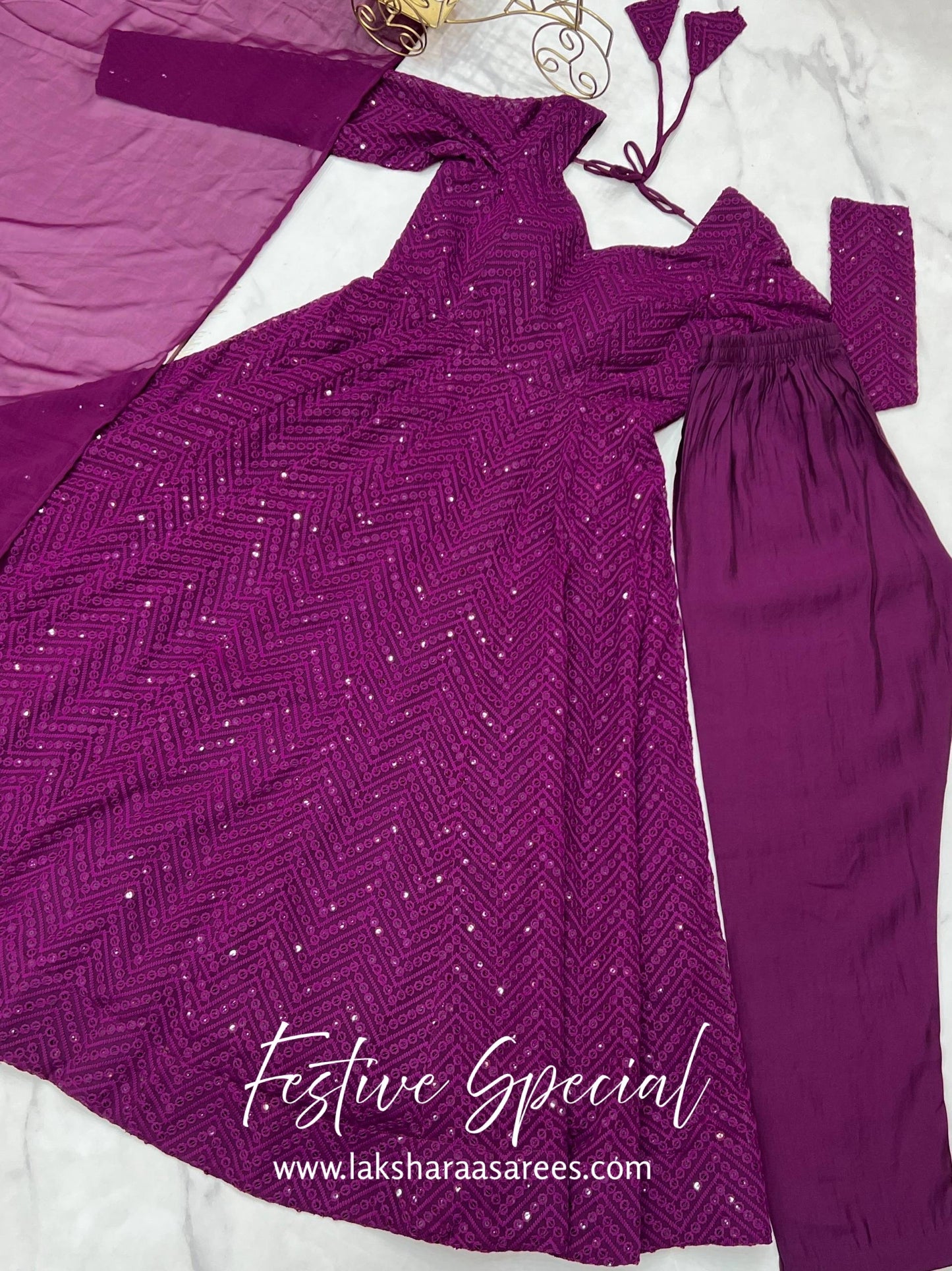 Premium Purple Anarkali Suit