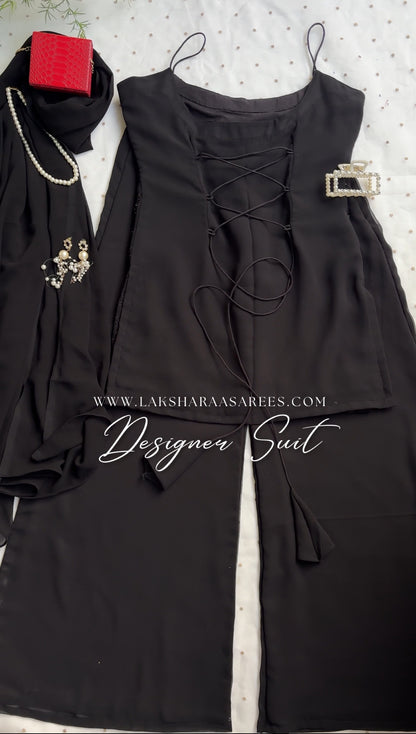 POOJA 2.0 — 90’s Special Black Georgette Sharara Suit