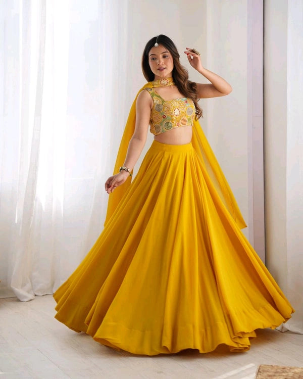 Haldi Special Georgette Lehenga [ Readymade ]