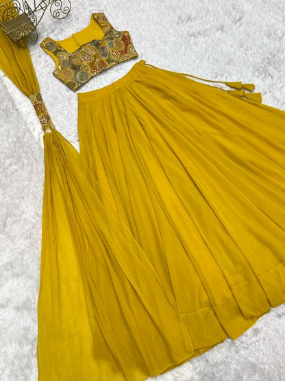 Haldi Special Georgette Lehenga [ Readymade ]