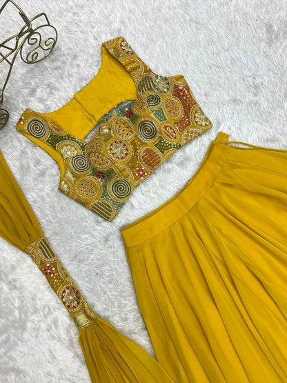 Haldi Special Georgette Lehenga [ Readymade ]