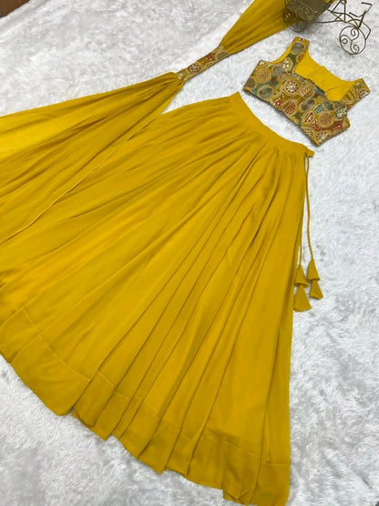Haldi Special Georgette Lehenga [ Readymade ]