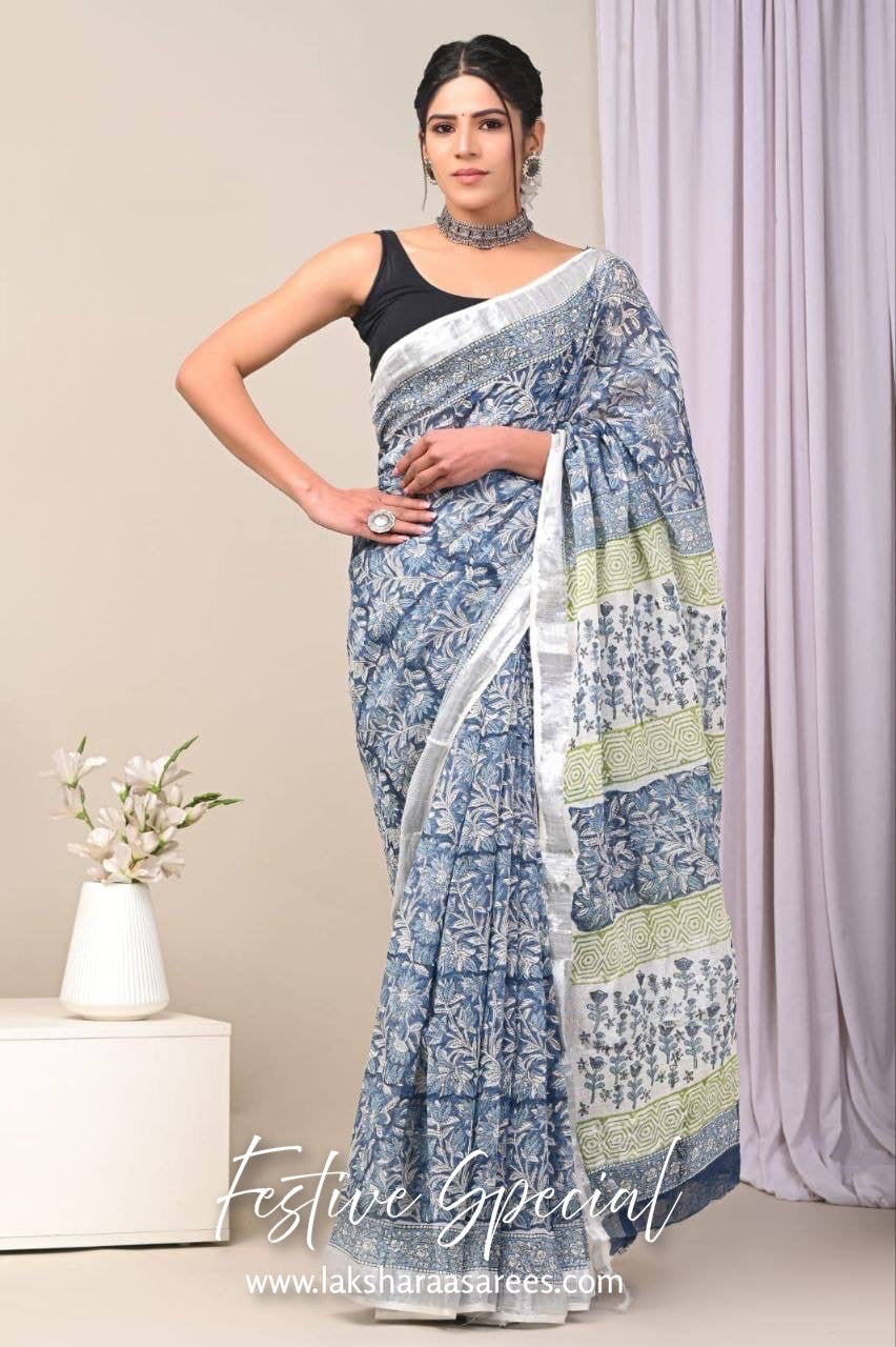 Comfy Linen Saree - Flowy Colours Edition