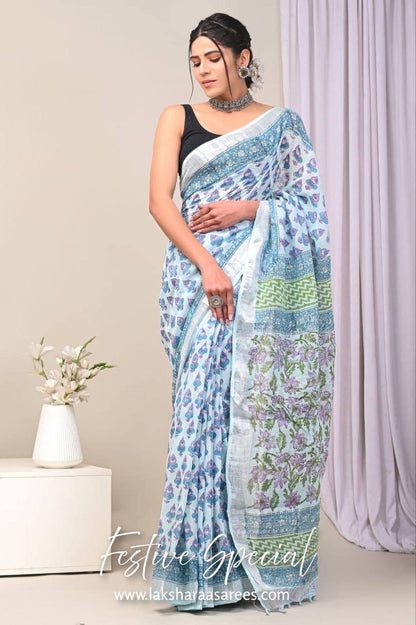 Comfy Linen Saree - Flowy Colours Edition