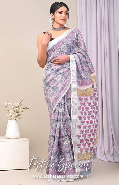Comfy Linen Saree - Flowy Colours Edition