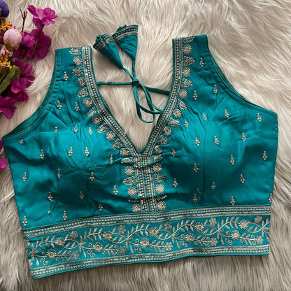 SONALIE ––  Roman Silk Readymade Blouse