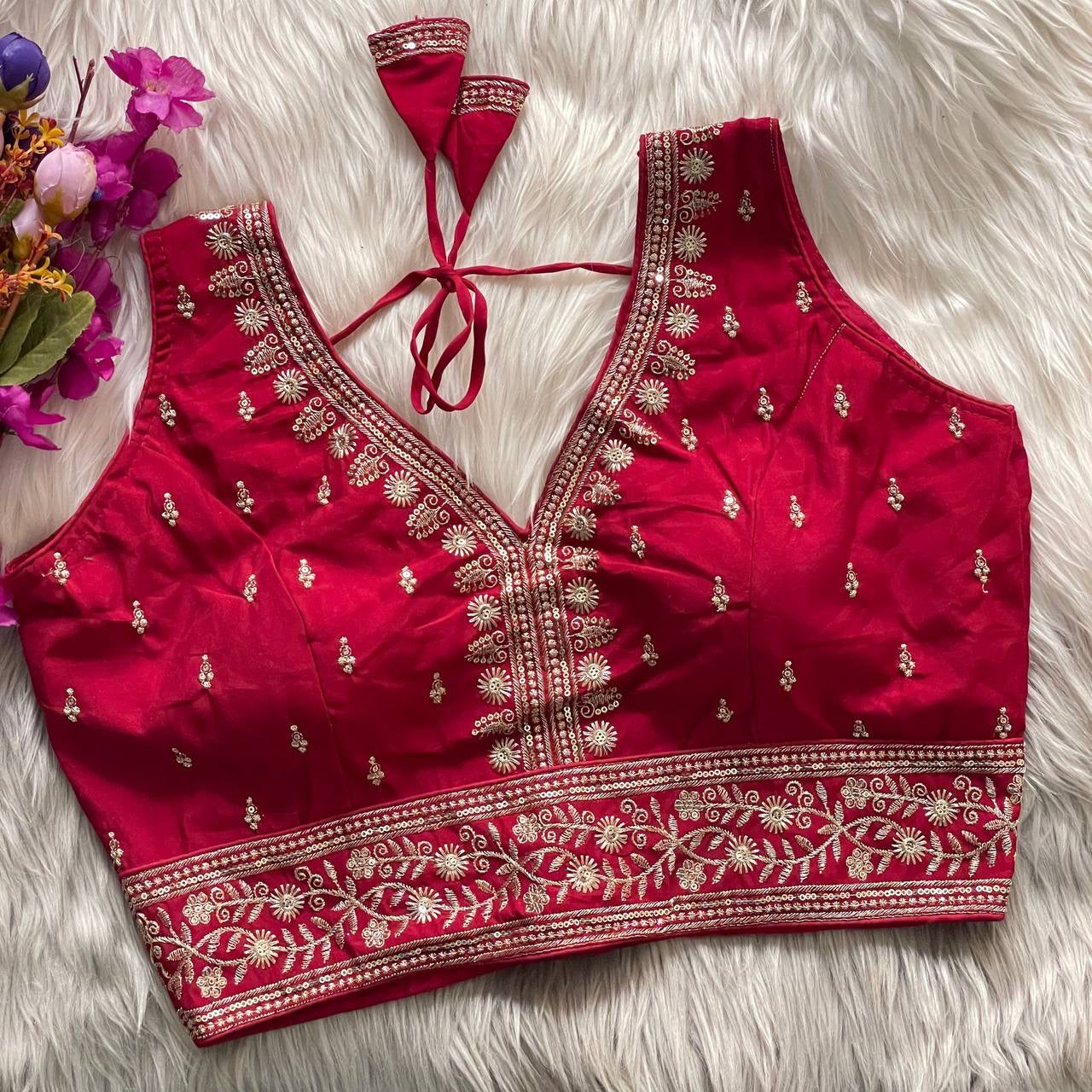 SONALIE ––  Roman Silk Readymade Blouse