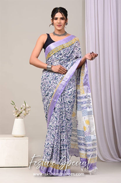 Comfy Linen Saree - Flowy Colours Edition