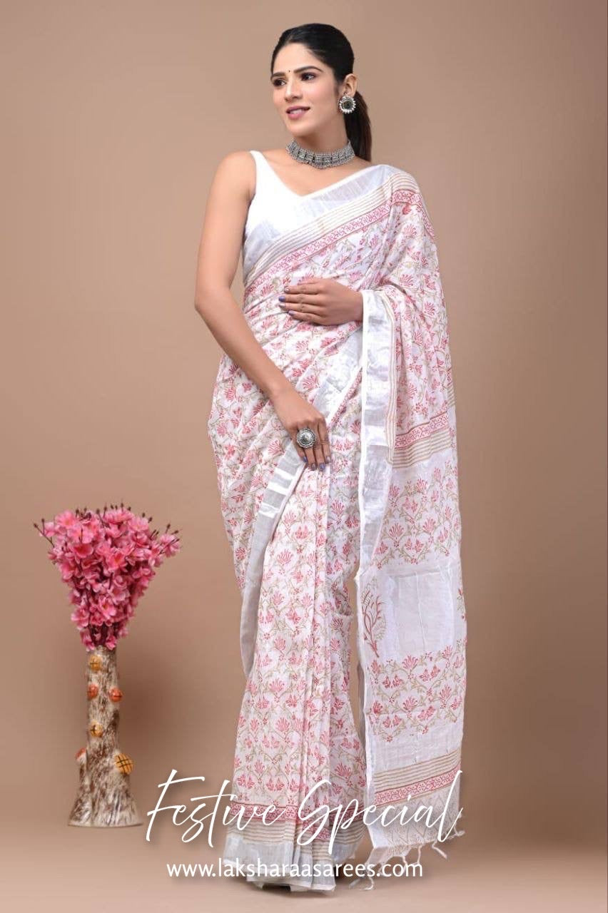 Comfy Linen Saree - Flowy Colours Edition