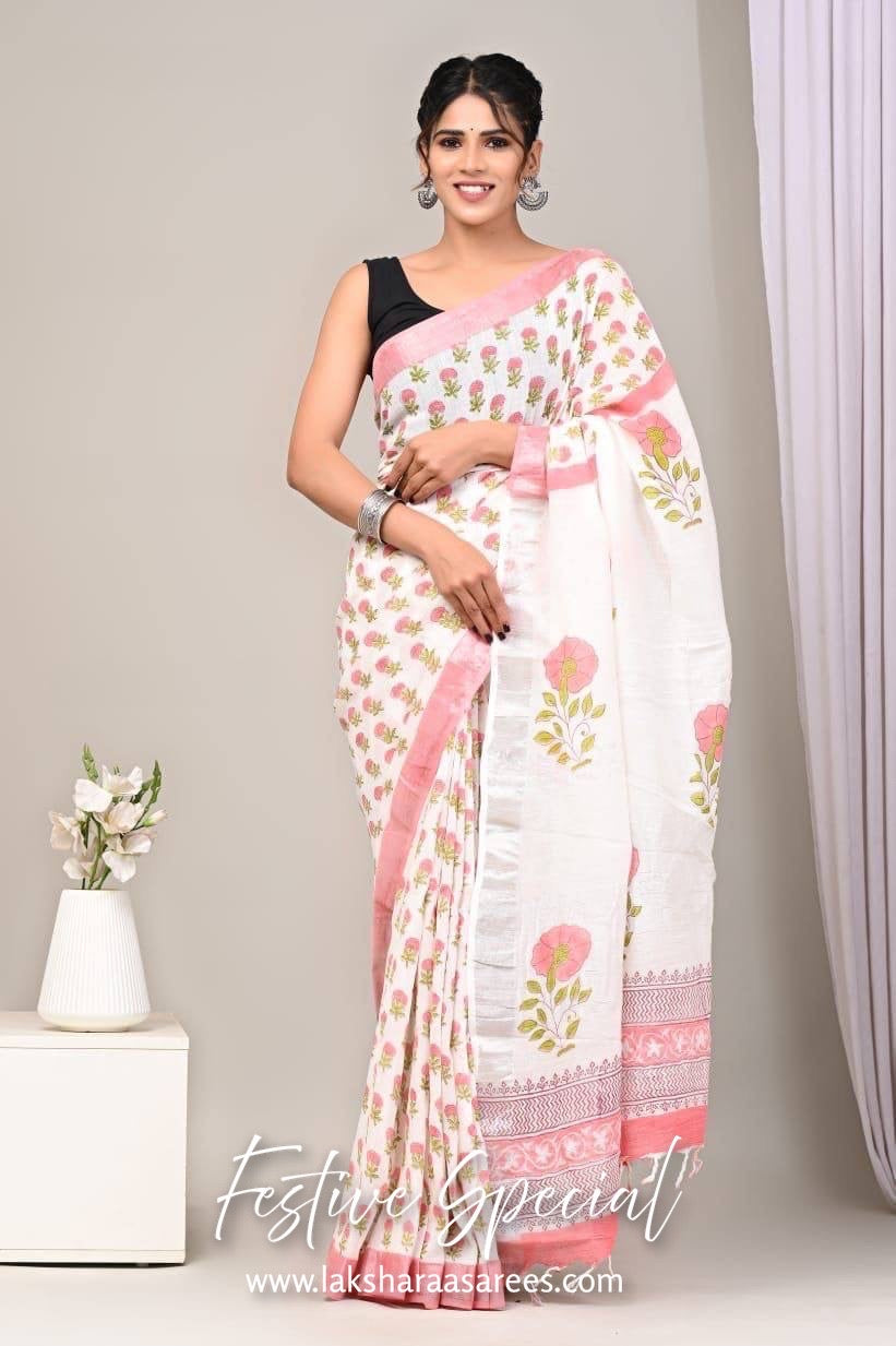 Comfy Linen Saree - Flowy Colours Edition