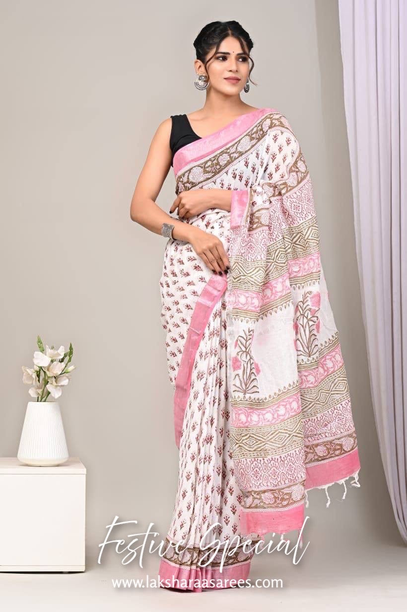 Comfy Linen Saree - Flowy Colours Edition