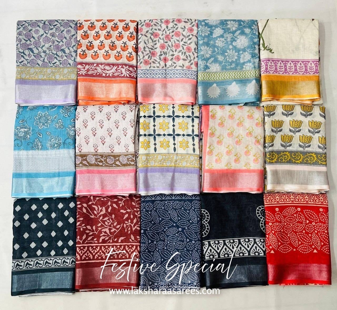 Comfy Linen Saree - Flowy Colours Edition