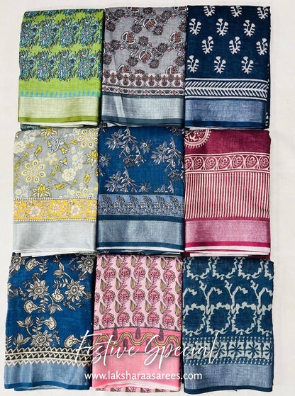 Comfy Linen Saree - Flowy Colours Edition