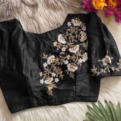 TAM — Floral Embroidery Readymade Blouse - Laksharaa Sarees