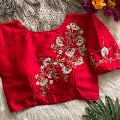 TAM — Floral Embroidery Readymade Blouse - Laksharaa Sarees