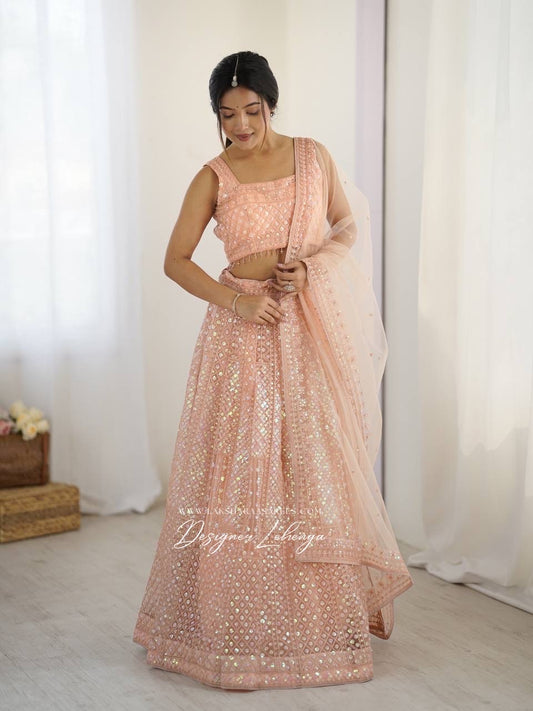 Designer Peach Lehenga